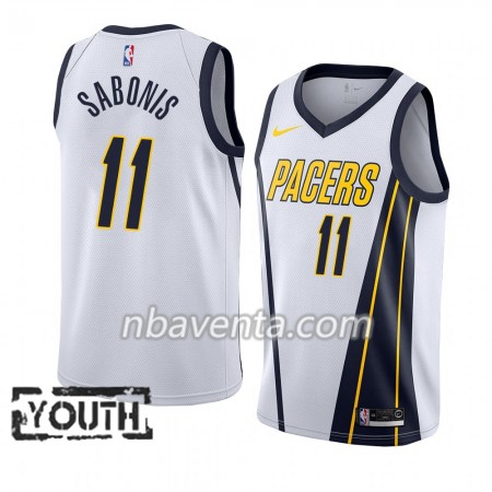 Camiseta Niños Indiana Pacers Domantas Sabonis 11 2018-19 Nike Blanco Swingman
